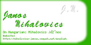 janos mihalovics business card